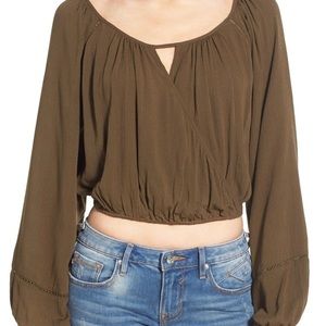 Chloe & Katie (Nordstrom) Cropped Wrap Shirt